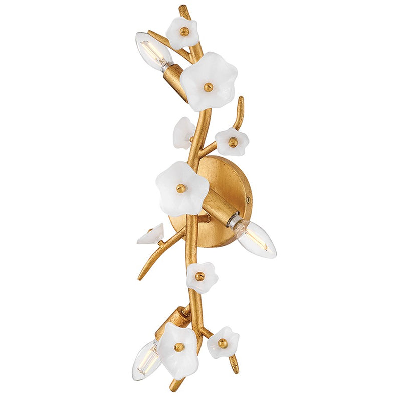 Fredrick Ramond Azalea 3Lt Wall Mount, Brass/Clear White Inside