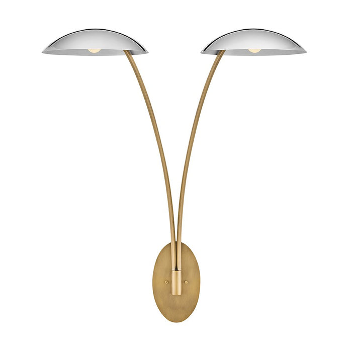 Fredrick Ramond Glenn 2 Light Large Sconce, Heritage Brass/Chrome - FR41642HB-CM