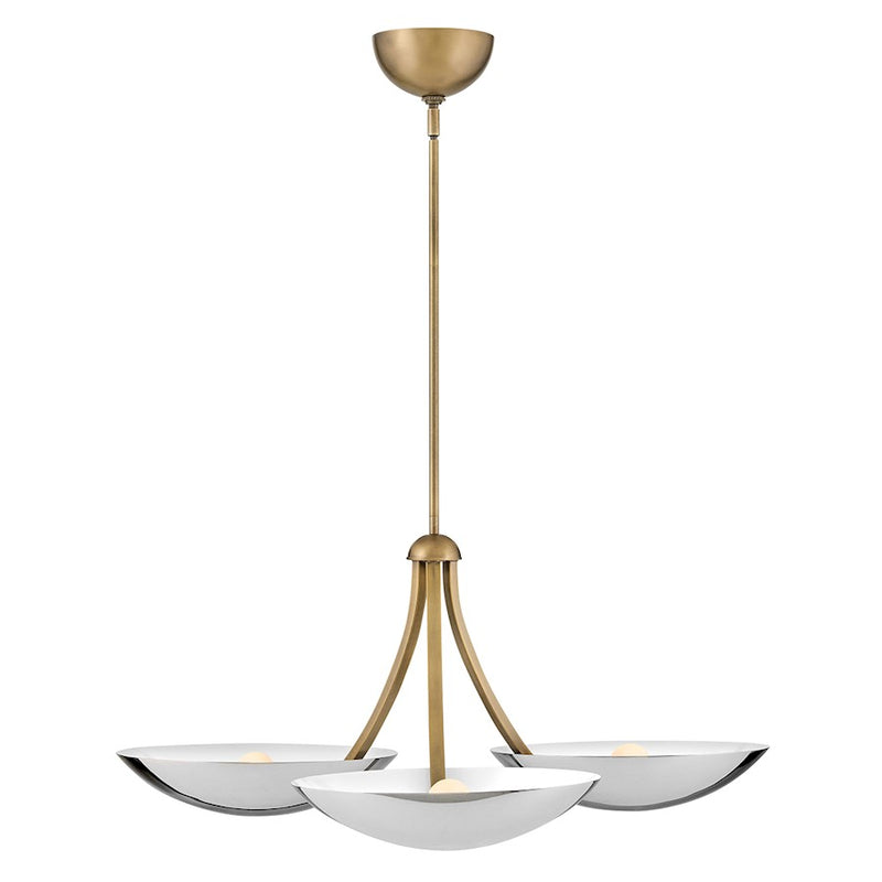 Fredrick Ramond Glenn 3 Light Large Chandelier,Brass/Chrome - FR41646HB-CM