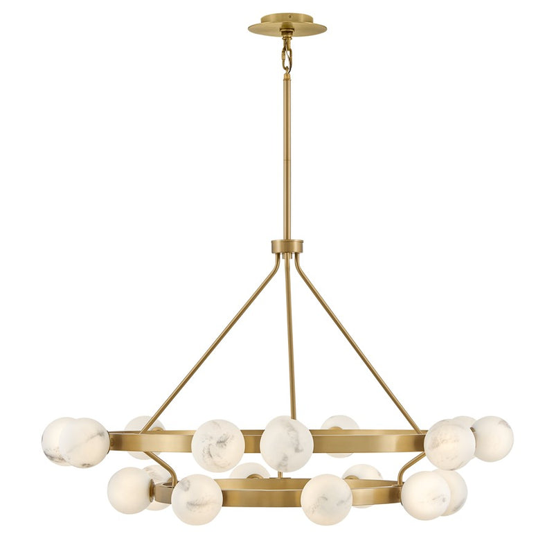Fredrick Ramond Selene 18Lt Chandelier, Lacquered Brass/Swirled