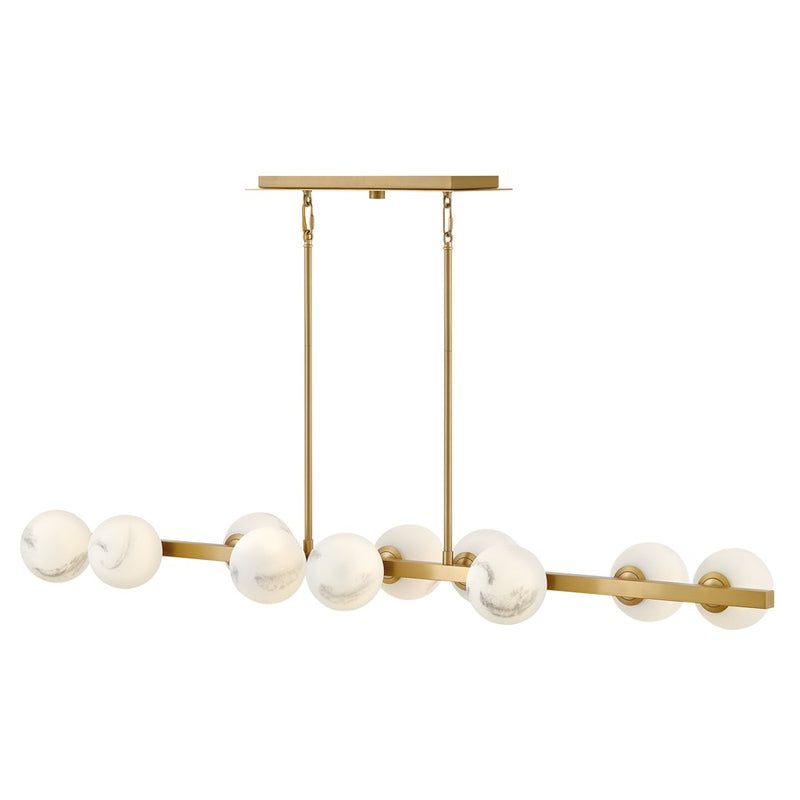 Fredrick Ramond Selene 10Lt Chandelier, Lacquered Brass/Swirled