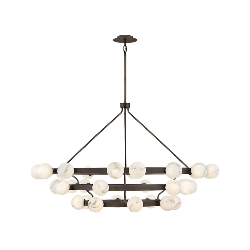 Fredrick Ramond Selene 36Lt 60" Multi Tier Chandelier, Black Oxide