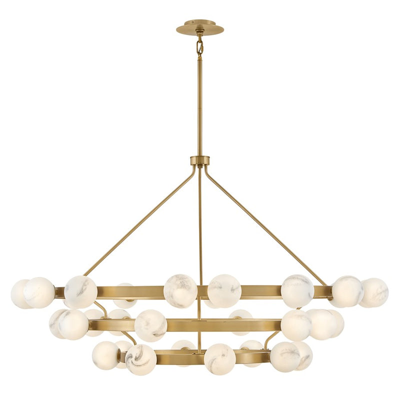 Fredrick Ramond Selene 36Lt Chandelier, Lacquered Brass/Swirled