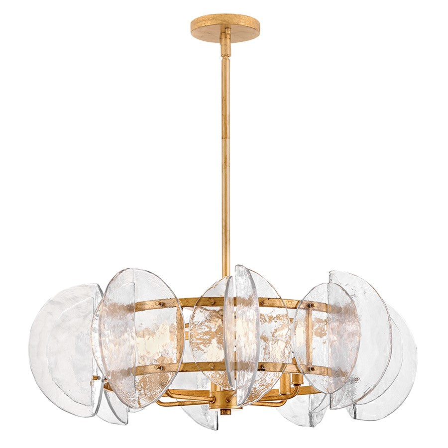 Fredrick Ramond Seraphina 6Lt Chandelier, Brass/Clear Pressed - FR41924DA