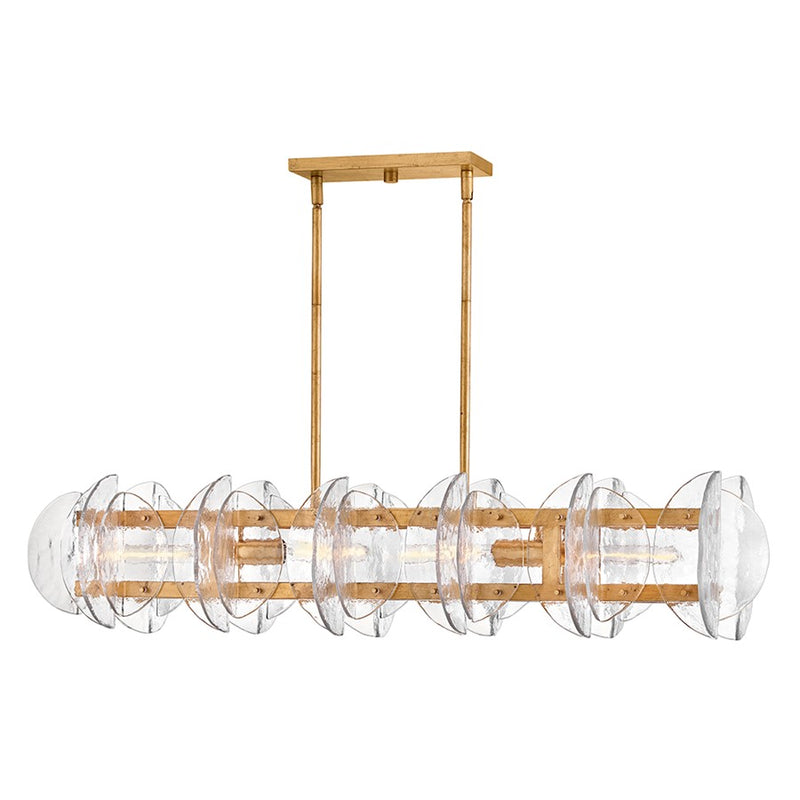 Fredrick Ramond Seraphina 4Lt Chandelier, Brass/Clear Pressed