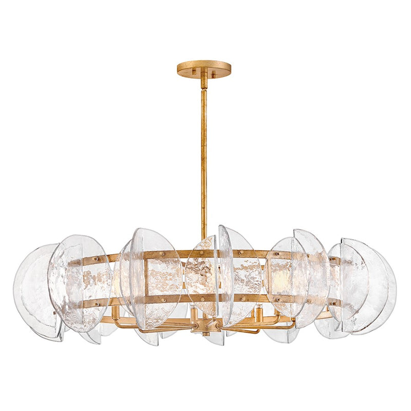Fredrick Ramond Seraphina 8Lt Chandelier, Brass/Clear Pressed
