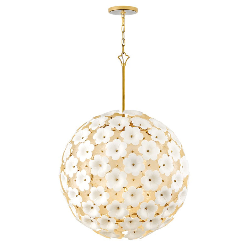 Fredrick Ramond Marianne 7 Light 28" Globe Chandelier, Deluxe Gold