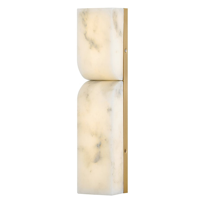 Fredrick Ramond Alune 20" Wall Mount, Lacquered Brass/Alabaster