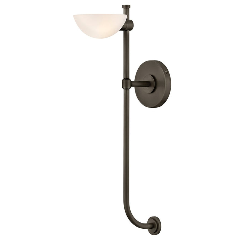 Hinkley Merit 1-Light Wall Sconce | Transitional Black Oxide Steel and Etched White Glass | Bedroom & Hallway Accent Light | 10.75 x 5 x | Model FR42110BX