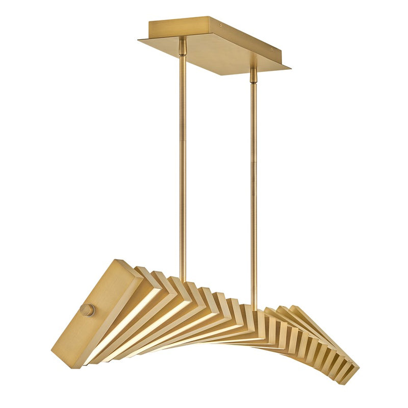 Fredrick Ramond Stitch 42" Chandelier, Brass/Polycarbonate Lens - FR42455LCB