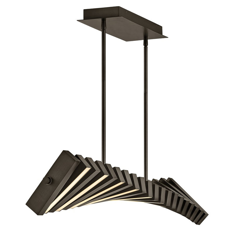 Fredrick Ramond Stitch Chandelier, Black Oxide/Polycarbonate Lens