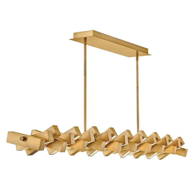 Fredrick Ramond Stitch 59" Chandelier, Brass/Polycarbonate Lens