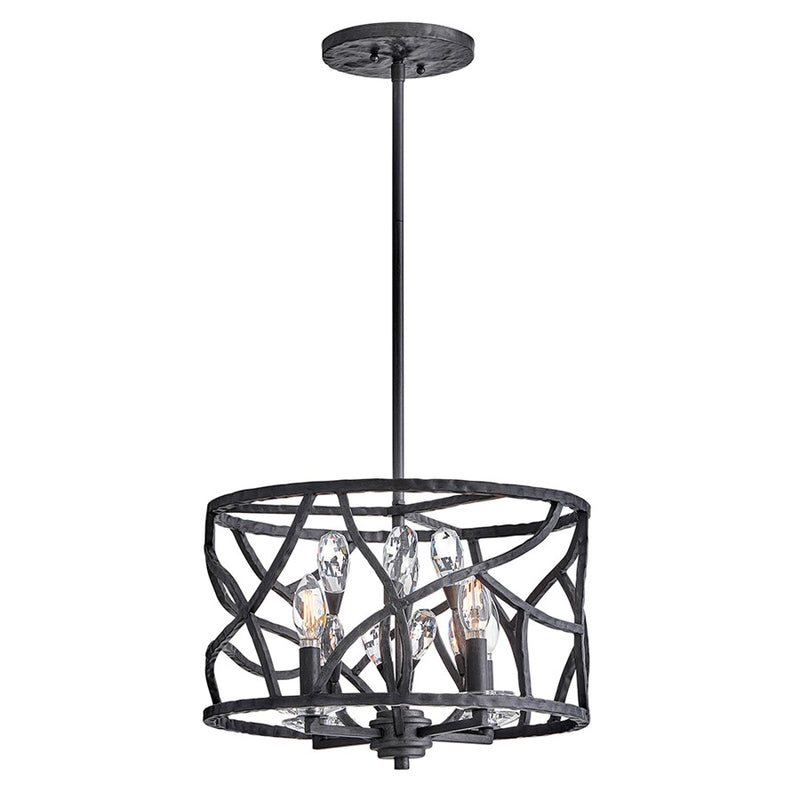 Fredrick Ramond Eve 4Lt Convertible Flush Mount, Brushed Graphite