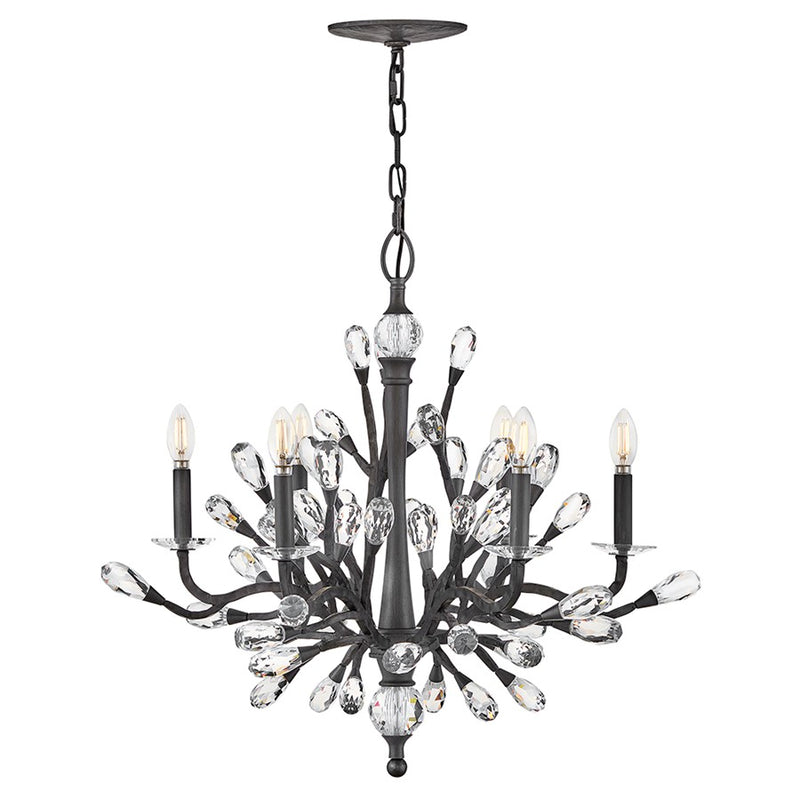 Fredrick Ramond Eve 6 Light Chandelier, Brushed Graphite