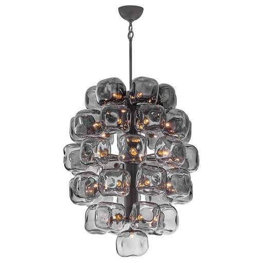Fredrick Ramond Perriand 40Lt 39" Chandelier, Brushed Graphite/Smoke - FR46858BGR