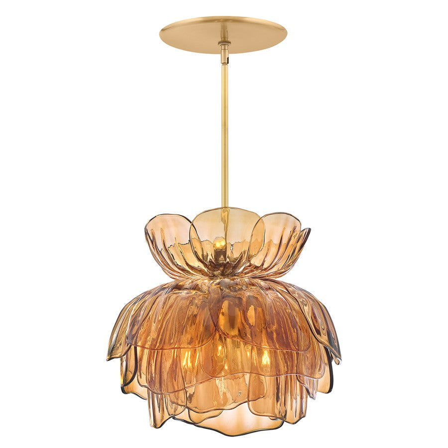 Fredrick Ramond Fantine 7Lt Chandelier, Unlacquered Brass/Amber - FR46895UB-AM