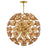 Fredrick Ramond Maya 12Lt Chandelier, Unlacquered Brass/Amber - FR46905UB-AM
