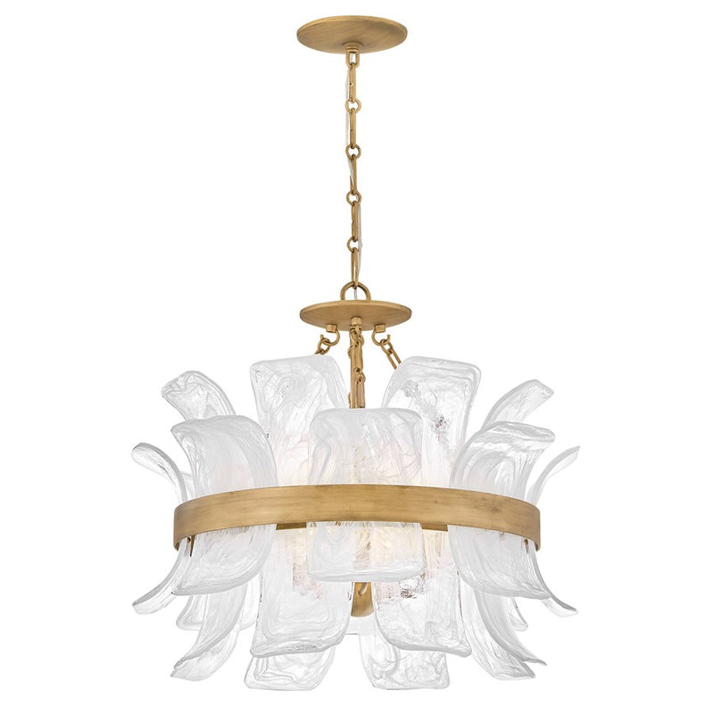 Hinkley Fleur 26in 5-Light Chandelier | Transitional Burnished Gold Steel and Swirled Glass | Dining Room & Living Room | 26 x 26 x | Model FR46911BNG