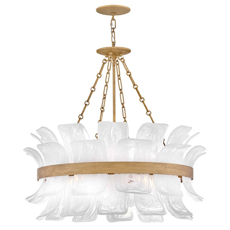 Hinkley Fleur 34in 6-Light Chandelier | Transitional Burnished Gold Steel and Swirled Glass | Living Room & Dining Room | 34 x 34 x | Model FR46914BNG