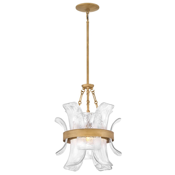 Fredrick Ramond Fleur 1 Light Pendant, Burnished Gold/Swirled - FR46917BNG
