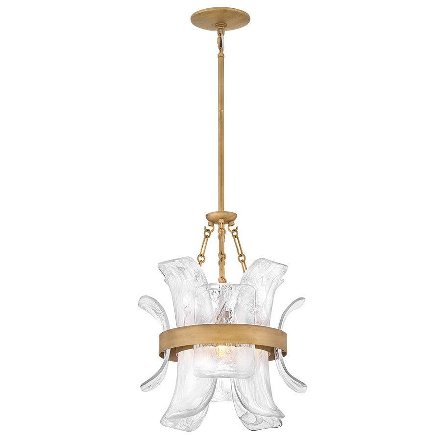 Fredrick Ramond Fleur 1 Light Pendant, Burnished Gold/Swirled - FR46917BNG