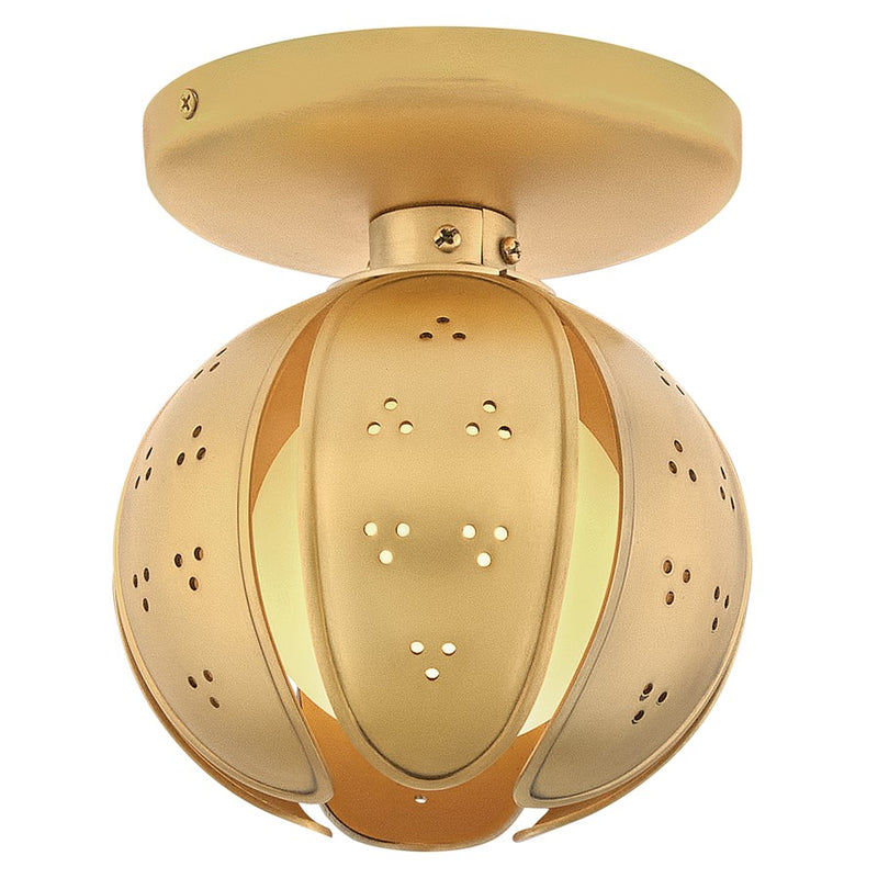Hinkley Anthos 1-Light Bath Sconce | Transitional Unlacquered Brass and Etched Opal Glass | Bathroom Vanity Light | 6.75 x 6 x 6 in | Model FR46960UB-LL