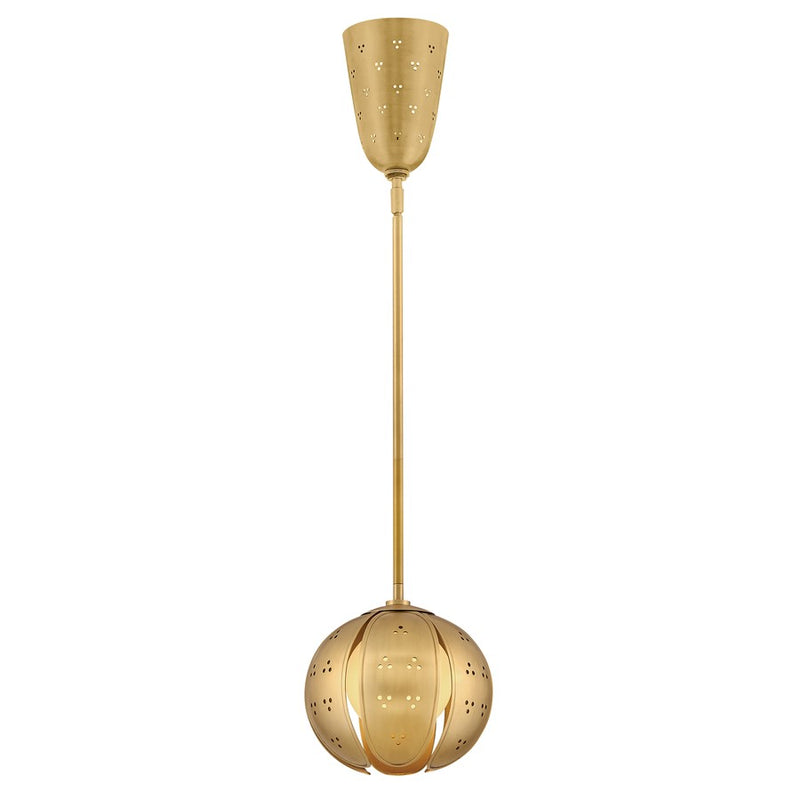 Hinkley Anthos 9in 2-Light Pendant | Transitional Unlacquered Brass and Etched Opal Glass | Dining Room & Living Room | 9 x 9 x 8.75 | Model FR46967UB-LL