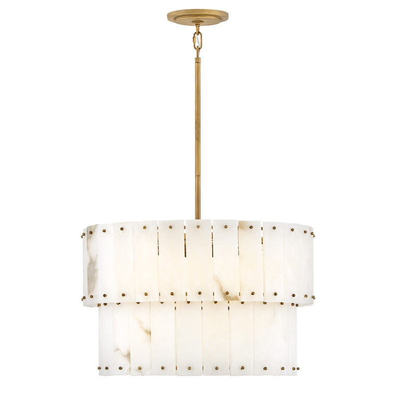 Fredrick Ramond Simone 6Lt Chandelier, Burnished Gold/Alabaster