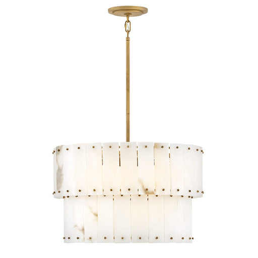 Fredrick Ramond Simone 6Lt Chandelier, Burnished Gold/Alabaster - FR47751BNG