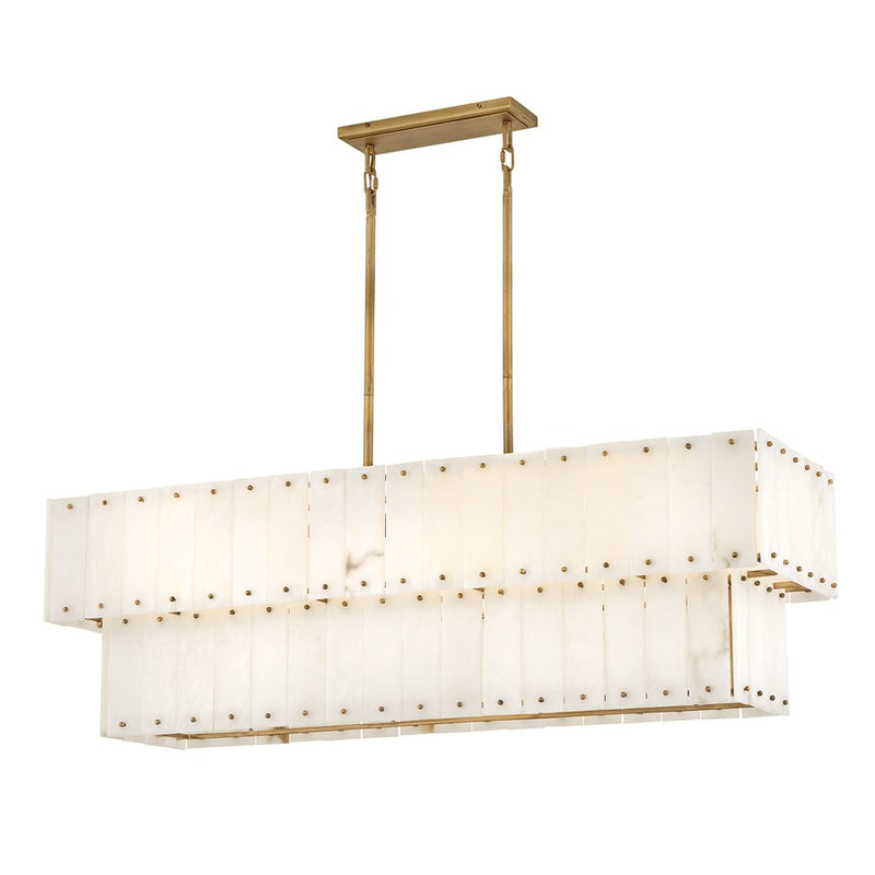 Fredrick Ramond Simone 8Lt 48" Chandelier, Gold/Alabaster