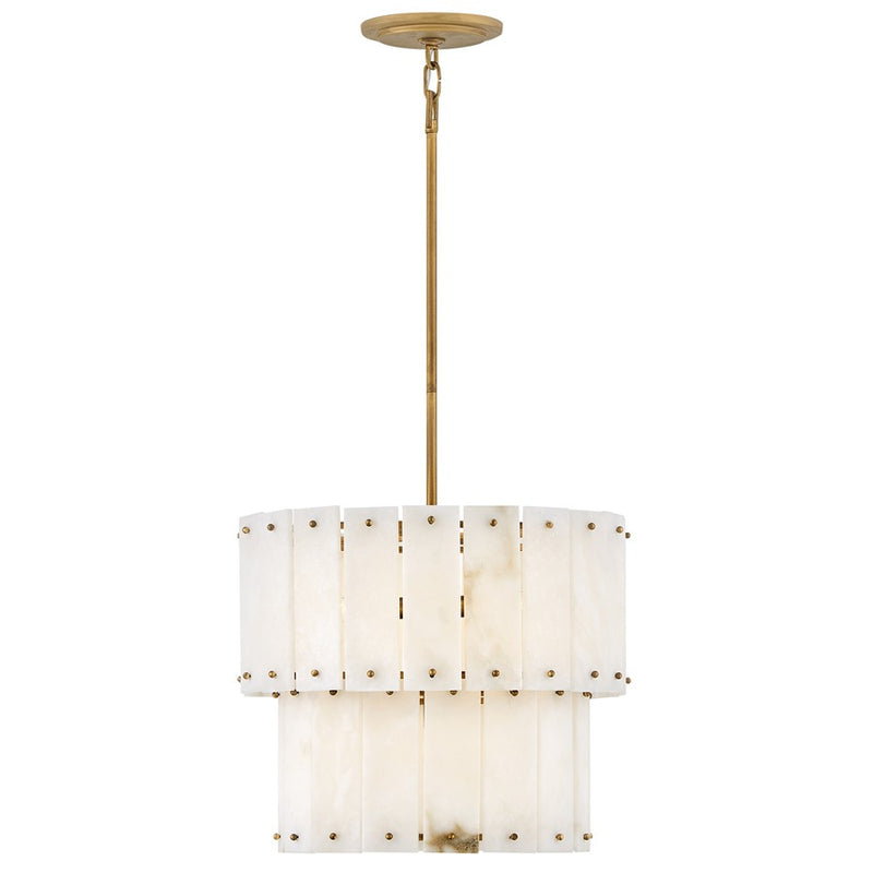 Hinkley Simone 4Lt Convertible Semi-Flush Mount, Gold/Alabaster