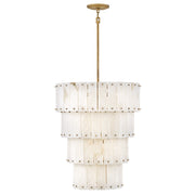 Fredrick Ramond Simone 9Lt Chandelier, Burnished Gold/Alabaster - FR47758BNG