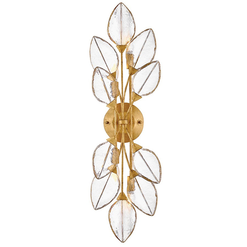 Fredrick Ramond Amira 4Lt Wall Mount, Brass/Clear Pressed
