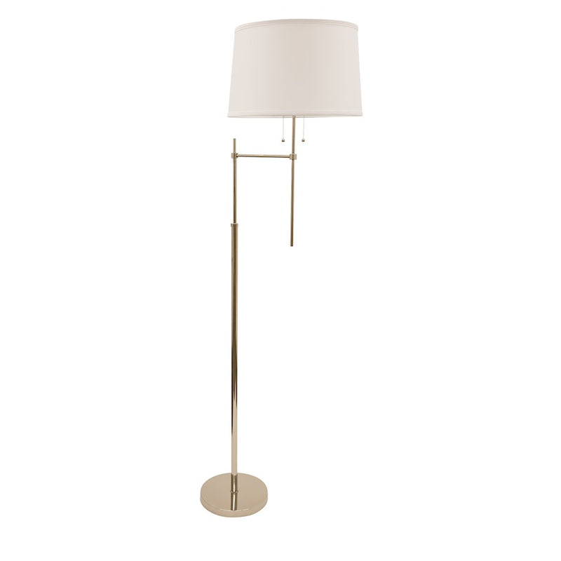 House of Troy Averill Adj. Floor Lamp/Offset Arm, Polished Nickel