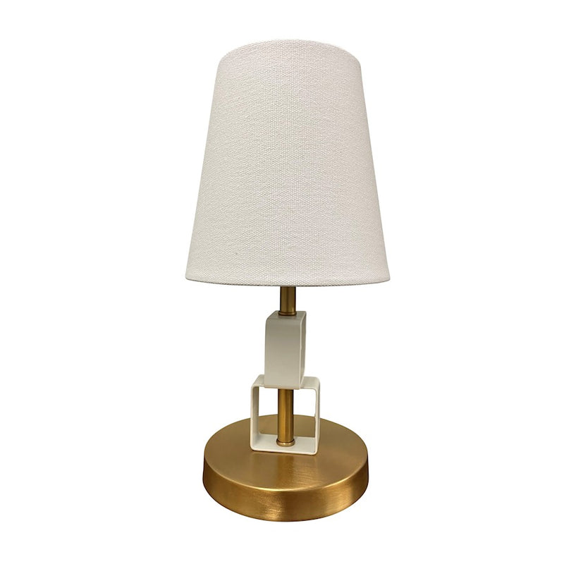 House of Troy Bryson 1 Light 7" Accent Lamp, Weathered Brass/White