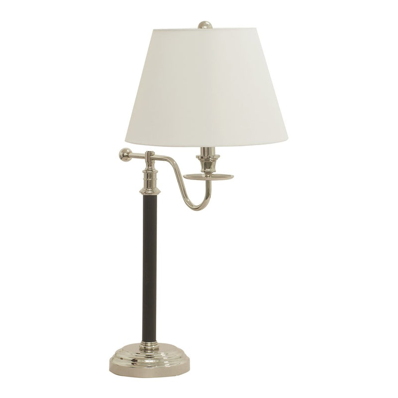 House of Troy Bennington 28.5" Black and Polished Table Floor Lamp, Black with Polished Nickel