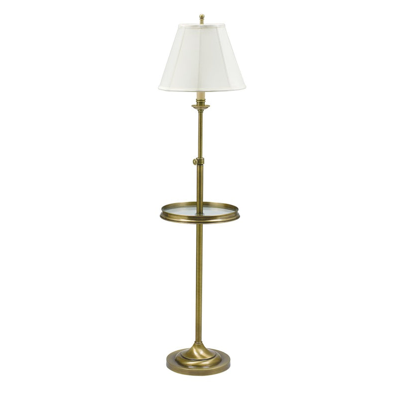 House of Troy Antique Brass Floor Lamp w/ Glass table