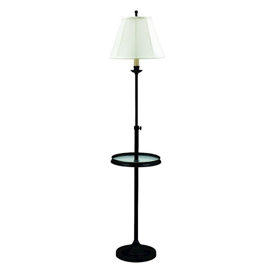 House of Troy Club 1 Light Adjustable Floor Lamp, Black - CL202-BLK