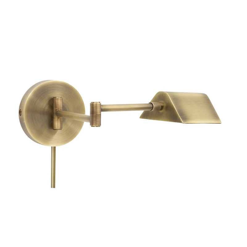 House of Troy Delta LED Task Wall Lamp, Antique Brass