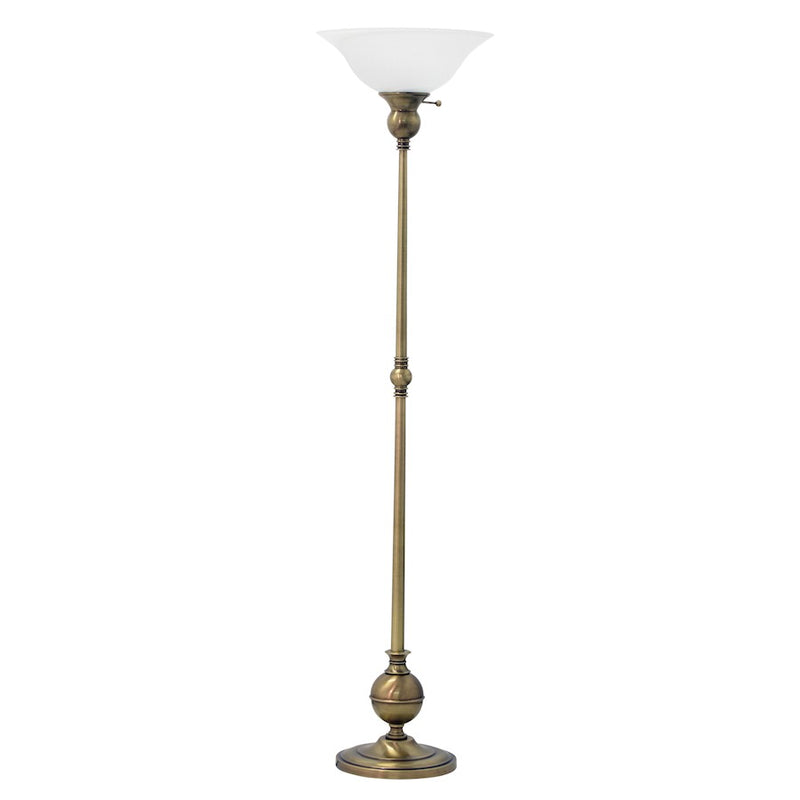 House of Troy Essex 69" Torchiere Floor Lamp, Antique Brass