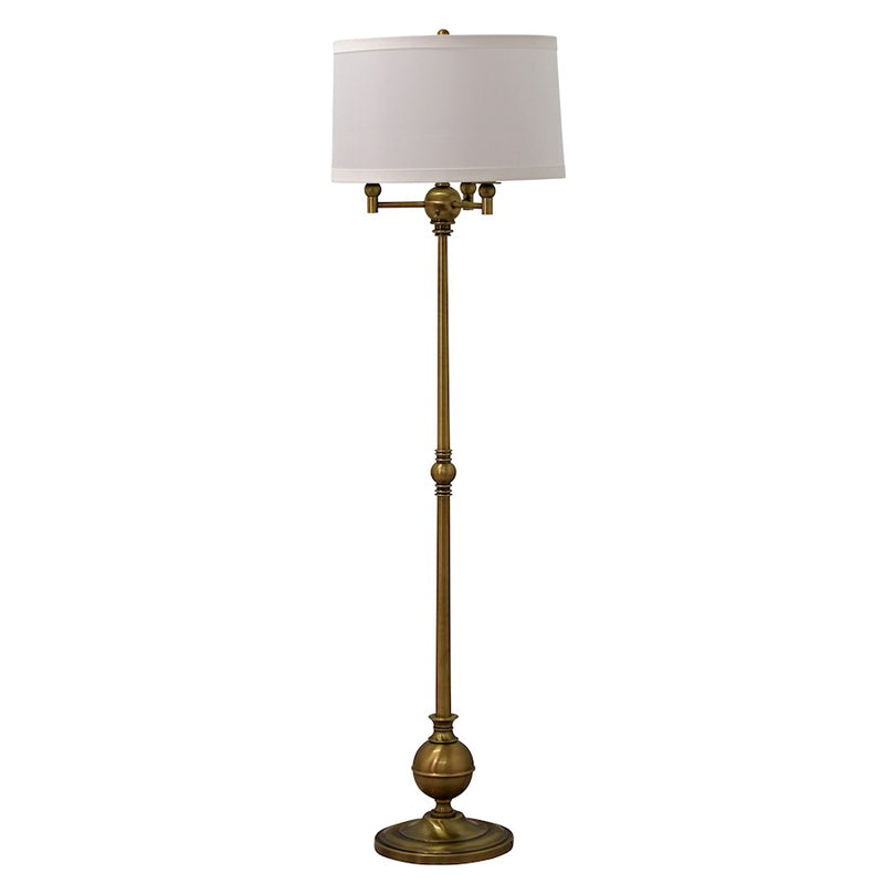 House of Troy Essex 63" Six-Way Floor Lamp, Antique Brass