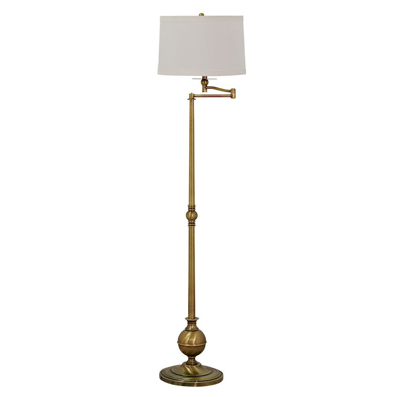 House of Troy Essex 61" Swing Arm Floor Lamp, Antique Brass