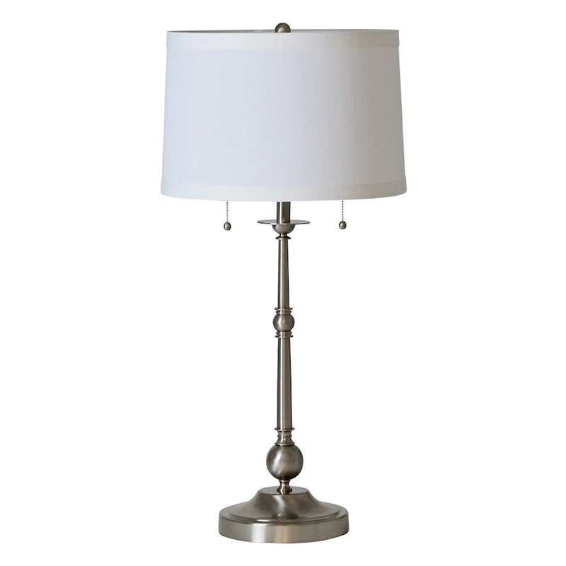 House of Troy Essex 30" Twin Pull Table Lamp, Satin Nickel