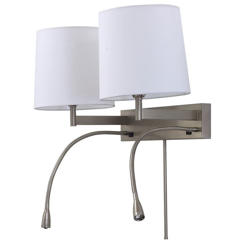 House of Troy Eco Collection Double Wall Lamp in Satin Nickel