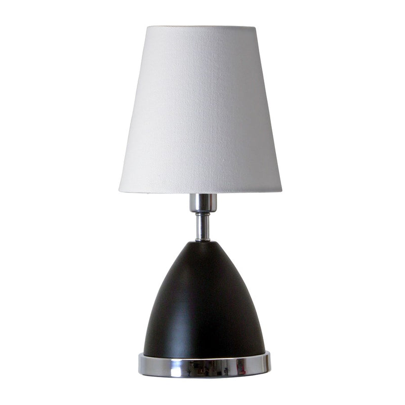 House of Troy Geo 12" Parabola Mini Lamp , Black Matte w/ Chrome