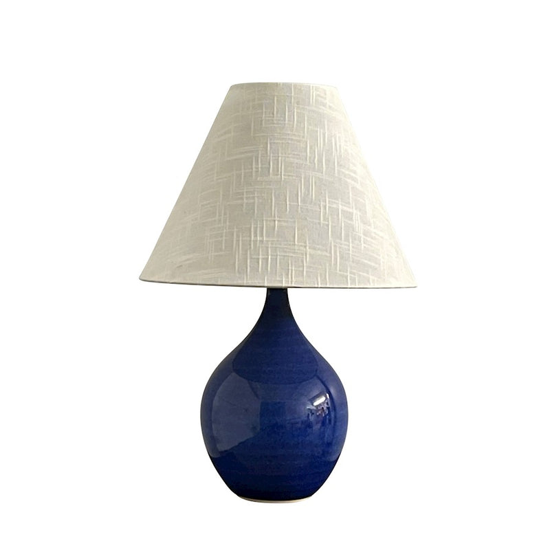 House of Troy Scatchard 1 Light 19" Table Lamp, Imperial Blue