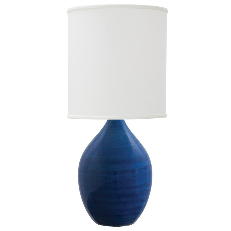 House of Troy Scatchard 20.5" Stoneware Table Lamp, Blue Gloss