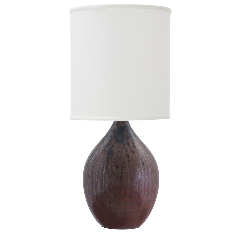 House of Troy Scatchard 20.5" Stoneware Table Lamp, Decorated Red
