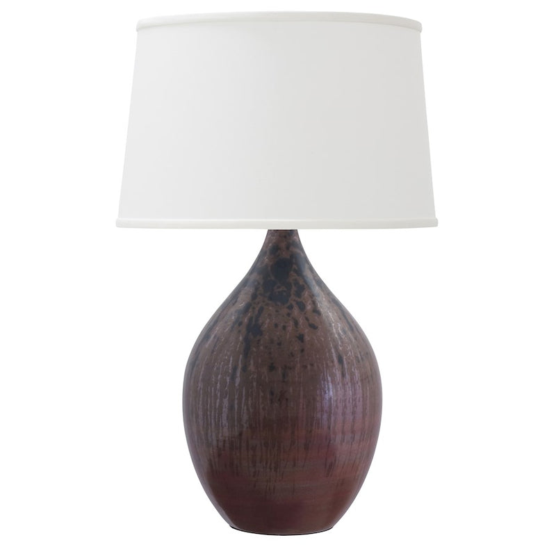 House of Troy Scatchard 18.5" Stoneware Table Lamp, Decorated Red