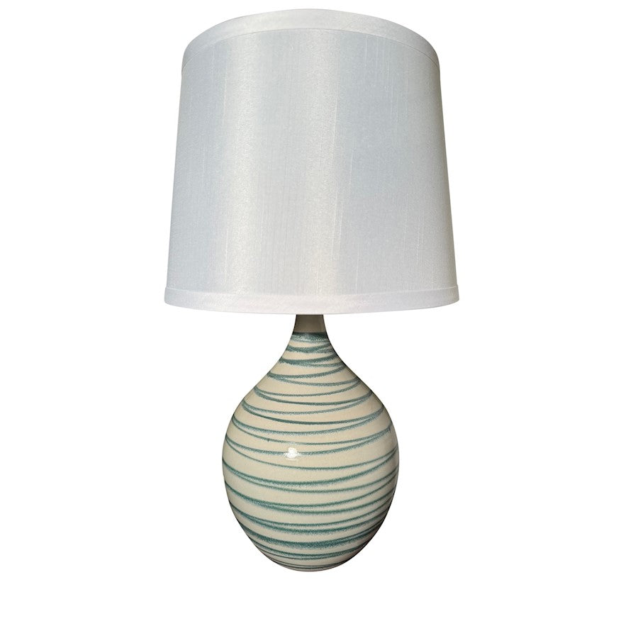 House of Troy Scatchard 1 Light 18.5" Table Lamp, Emerald Wave - GS202-EW